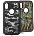 2x Decal style Skin Wrap Set compatible with Otterbox Defender iPhone X and Xs Case - WraptorCamo Digital Camo Gray (CASE NOT INCLUDED)