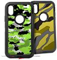 2x Decal style Skin Wrap Set compatible with Otterbox Defender iPhone X and Xs Case - WraptorCamo Digital Camo Neon Green (CASE NOT INCLUDED)