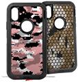 2x Decal style Skin Wrap Set compatible with Otterbox Defender iPhone X and Xs Case - WraptorCamo Digital Camo Pink (CASE NOT INCLUDED)