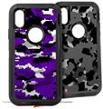2x Decal style Skin Wrap Set compatible with Otterbox Defender iPhone X and Xs Case - WraptorCamo Digital Camo Purple (CASE NOT INCLUDED)
