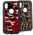 2x Decal style Skin Wrap Set compatible with Otterbox Defender iPhone X and Xs Case - WraptorCamo Digital Camo Red (CASE NOT INCLUDED)
