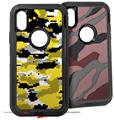 2x Decal style Skin Wrap Set compatible with Otterbox Defender iPhone X and Xs Case - WraptorCamo Digital Camo Yellow (CASE NOT INCLUDED)