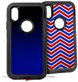 2x Decal style Skin Wrap Set compatible with Otterbox Defender iPhone X and Xs Case - Smooth Fades Blue Black (CASE NOT INCLUDED)