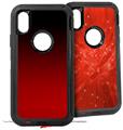 2x Decal style Skin Wrap Set compatible with Otterbox Defender iPhone X and Xs Case - Smooth Fades Red Black (CASE NOT INCLUDED)