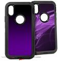 2x Decal style Skin Wrap Set compatible with Otterbox Defender iPhone X and Xs Case - Smooth Fades Purple Black (CASE NOT INCLUDED)