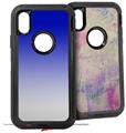 2x Decal style Skin Wrap Set compatible with Otterbox Defender iPhone X and Xs Case - Smooth Fades White Blue (CASE NOT INCLUDED)