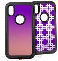 2x Decal style Skin Wrap Set compatible with Otterbox Defender iPhone X and Xs Case - Smooth Fades Pink Purple (CASE NOT INCLUDED)