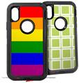 2x Decal style Skin Wrap Set compatible with Otterbox Defender iPhone X and Xs Case - Rainbow Stripes (CASE NOT INCLUDED)