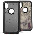 2x Decal style Skin Wrap Set compatible with Otterbox Defender iPhone X and Xs Case - Raining Gray (CASE NOT INCLUDED)