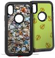 2x Decal style Skin Wrap Set compatible with Otterbox Defender iPhone X and Xs Case - Sea Shells (CASE NOT INCLUDED)