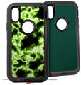 2x Decal style Skin Wrap Set compatible with Otterbox Defender iPhone X and Xs Case - Electrify Green (CASE NOT INCLUDED)