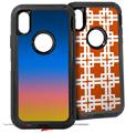 2x Decal style Skin Wrap Set compatible with Otterbox Defender iPhone X and Xs Case - Smooth Fades Sunset (CASE NOT INCLUDED)