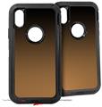 2x Decal style Skin Wrap Set compatible with Otterbox Defender iPhone X and Xs Case - Smooth Fades Bronze Black (CASE NOT INCLUDED)
