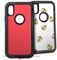 2x Decal style Skin Wrap Set compatible with Otterbox Defender iPhone X and Xs Case - Solids Collection Coral (CASE NOT INCLUDED)