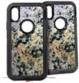 2x Decal style Skin Wrap Set compatible with Otterbox Defender iPhone X and Xs Case - Marble Granite 01 Speckled (CASE NOT INCLUDED)