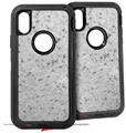 2x Decal style Skin Wrap Set compatible with Otterbox Defender iPhone X and Xs Case - Marble Granite 10 Speckled Black White (CASE NOT INCLUDED)