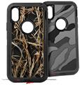 2x Decal style Skin Wrap Set compatible with Otterbox Defender iPhone X and Xs Case - WraptorCamo Grassy Marsh Camo Dark Gray (CASE NOT INCLUDED)