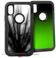 2x Decal style Skin Wrap Set compatible with Otterbox Defender iPhone X and Xs Case - Lightning Black (CASE NOT INCLUDED)