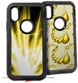 2x Decal style Skin Wrap Set compatible with Otterbox Defender iPhone X and Xs Case - Lightning Yellow (CASE NOT INCLUDED)