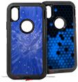 2x Decal style Skin Wrap Set compatible with Otterbox Defender iPhone X and Xs Case - Stardust Blue (CASE NOT INCLUDED)