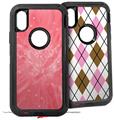 2x Decal style Skin Wrap Set compatible with Otterbox Defender iPhone X and Xs Case - Stardust Pink (CASE NOT INCLUDED)