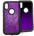 2x Decal style Skin Wrap Set compatible with Otterbox Defender iPhone X and Xs Case - Stardust Purple (CASE NOT INCLUDED)