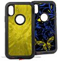 2x Decal style Skin Wrap Set compatible with Otterbox Defender iPhone X and Xs Case - Stardust Yellow (CASE NOT INCLUDED)