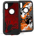 2x Decal style Skin Wrap Set compatible with Otterbox Defender iPhone X and Xs Case - Spider Web (CASE NOT INCLUDED)