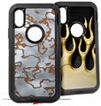 2x Decal style Skin Wrap Set compatible with Otterbox Defender iPhone X and Xs Case - Rusted Metal (CASE NOT INCLUDED)