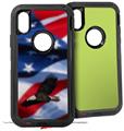 2x Decal style Skin Wrap Set compatible with Otterbox Defender iPhone X and Xs Case - Ole Glory Bald Eagle (CASE NOT INCLUDED)