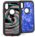 2x Decal style Skin Wrap Set compatible with Otterbox Defender iPhone X and Xs Case - Alecias Swirl 02 (CASE NOT INCLUDED)