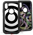 2x Decal style Skin Wrap Set compatible with Otterbox Defender iPhone X and Xs Case - Bullseye Black and White (CASE NOT INCLUDED)