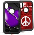 2x Decal style Skin Wrap Set compatible with Otterbox Defender iPhone X and Xs Case - Barbwire Heart Purple (CASE NOT INCLUDED)
