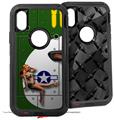 2x Decal style Skin Wrap Set compatible with Otterbox Defender iPhone X and Xs Case - WWII Bomber War Plane Pin Up Girl (CASE NOT INCLUDED)