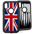 2x Decal style Skin Wrap Set compatible with Otterbox Defender iPhone X and Xs Case - Union Jack 02 (CASE NOT INCLUDED)