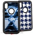 2x Decal style Skin Wrap Set compatible with Otterbox Defender iPhone X and Xs Case - Radioactive Blue (CASE NOT INCLUDED)