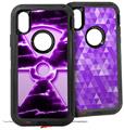 2x Decal style Skin Wrap Set compatible with Otterbox Defender iPhone X and Xs Case - Radioactive Purple (CASE NOT INCLUDED)