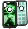 2x Decal style Skin Wrap Set compatible with Otterbox Defender iPhone X and Xs Case - Radioactive Green (CASE NOT INCLUDED)
