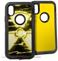 2x Decal style Skin Wrap Set compatible with Otterbox Defender iPhone X and Xs Case - Radioactive Yellow (CASE NOT INCLUDED)