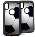 2x Decal style Skin Wrap Set compatible with Otterbox Defender iPhone X and Xs Case - Soccer Ball (CASE NOT INCLUDED)