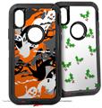 2x Decal style Skin Wrap Set compatible with Otterbox Defender iPhone X and Xs Case - Halloween Ghosts (CASE NOT INCLUDED)
