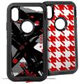 2x Decal style Skin Wrap Set compatible with Otterbox Defender iPhone X and Xs Case - Abstract 02 Red (CASE NOT INCLUDED)