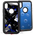 2x Decal style Skin Wrap Set compatible with Otterbox Defender iPhone X and Xs Case - Abstract 02 Blue (CASE NOT INCLUDED)
