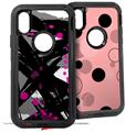 2x Decal style Skin Wrap Set compatible with Otterbox Defender iPhone X and Xs Case - Abstract 02 Pink (CASE NOT INCLUDED)