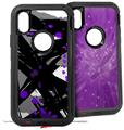 2x Decal style Skin Wrap Set compatible with Otterbox Defender iPhone X and Xs Case - Abstract 02 Purple (CASE NOT INCLUDED)