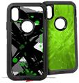 2x Decal style Skin Wrap Set compatible with Otterbox Defender iPhone X and Xs Case - Abstract 02 Green (CASE NOT INCLUDED)