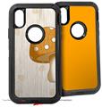 2x Decal style Skin Wrap Set compatible with Otterbox Defender iPhone X and Xs Case - Mushrooms Orange (CASE NOT INCLUDED)