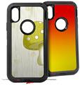 2x Decal style Skin Wrap Set compatible with Otterbox Defender iPhone X and Xs Case - Mushrooms Yellow (CASE NOT INCLUDED)