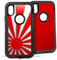 2x Decal style Skin Wrap Set compatible with Otterbox Defender iPhone X and Xs Case - Rising Sun Japanese Flag Red (CASE NOT INCLUDED)