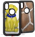 2x Decal style Skin Wrap Set compatible with Otterbox Defender iPhone X and Xs Case - Puppy Dogs on White (CASE NOT INCLUDED)